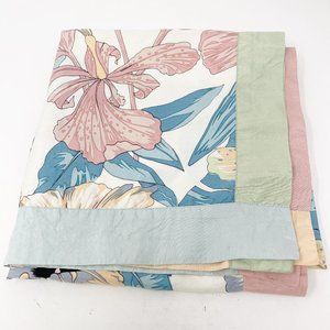 Jim Thompson Tablecloth Floral 20" Square 100% Thai Silk Multicolor Hibiscus